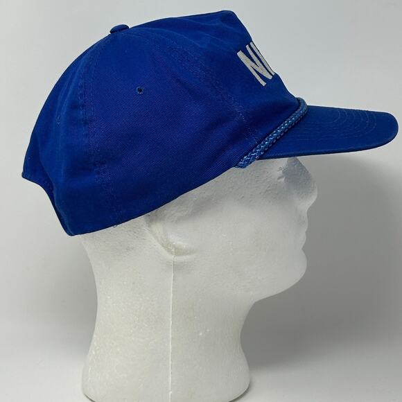 Vintage Niro Hat Cap Blue 90s 5 Panel A-Frame Snapback Rope Corded - Picture 8 of 10